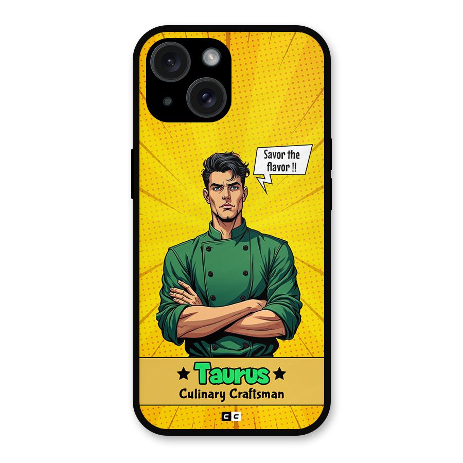 Taurus Craft Metal Back Case for iPhone 15
