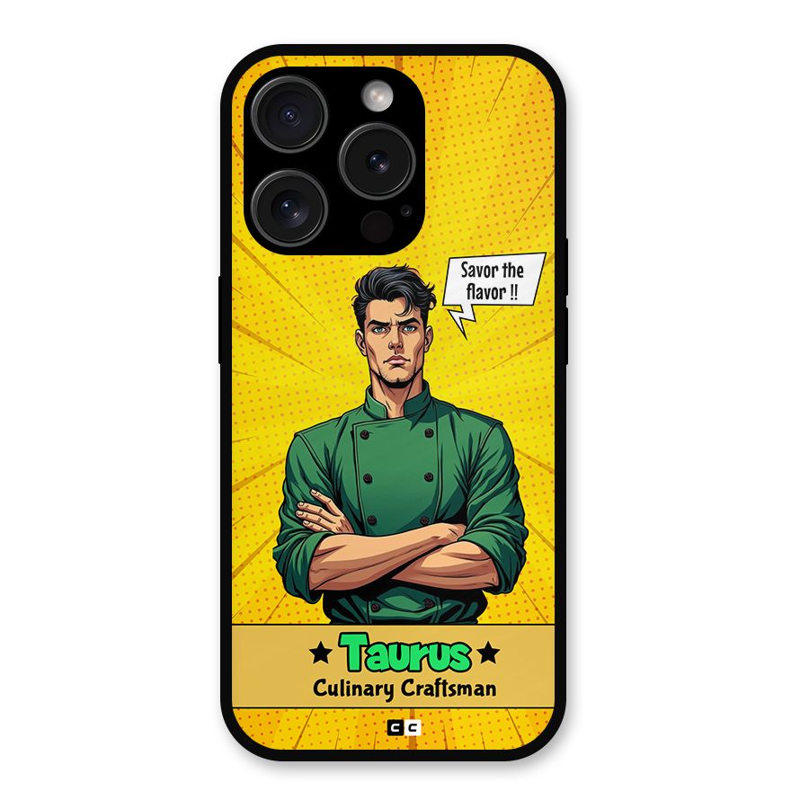 Taurus Craft Metal Back Case for iPhone 15 Pro