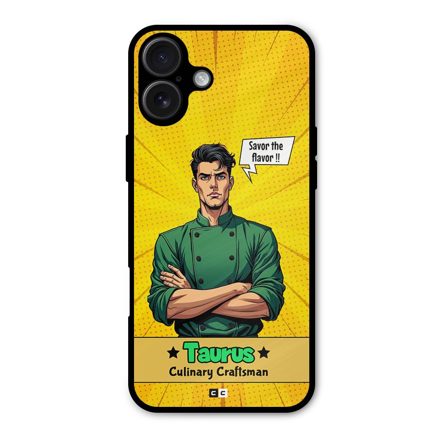 Taurus Craft Metal Back Case for iPhone 16 Plus