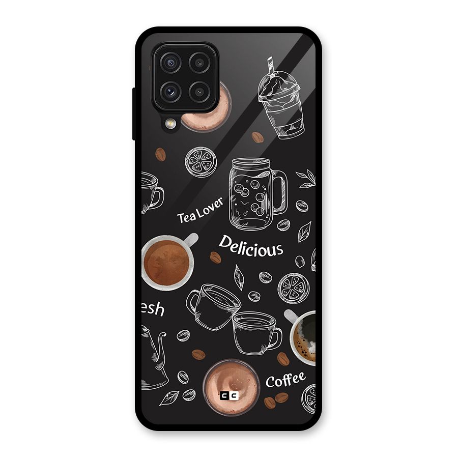 Tea And Coffee Mixture Glass Back Case for Galaxy A22 4G