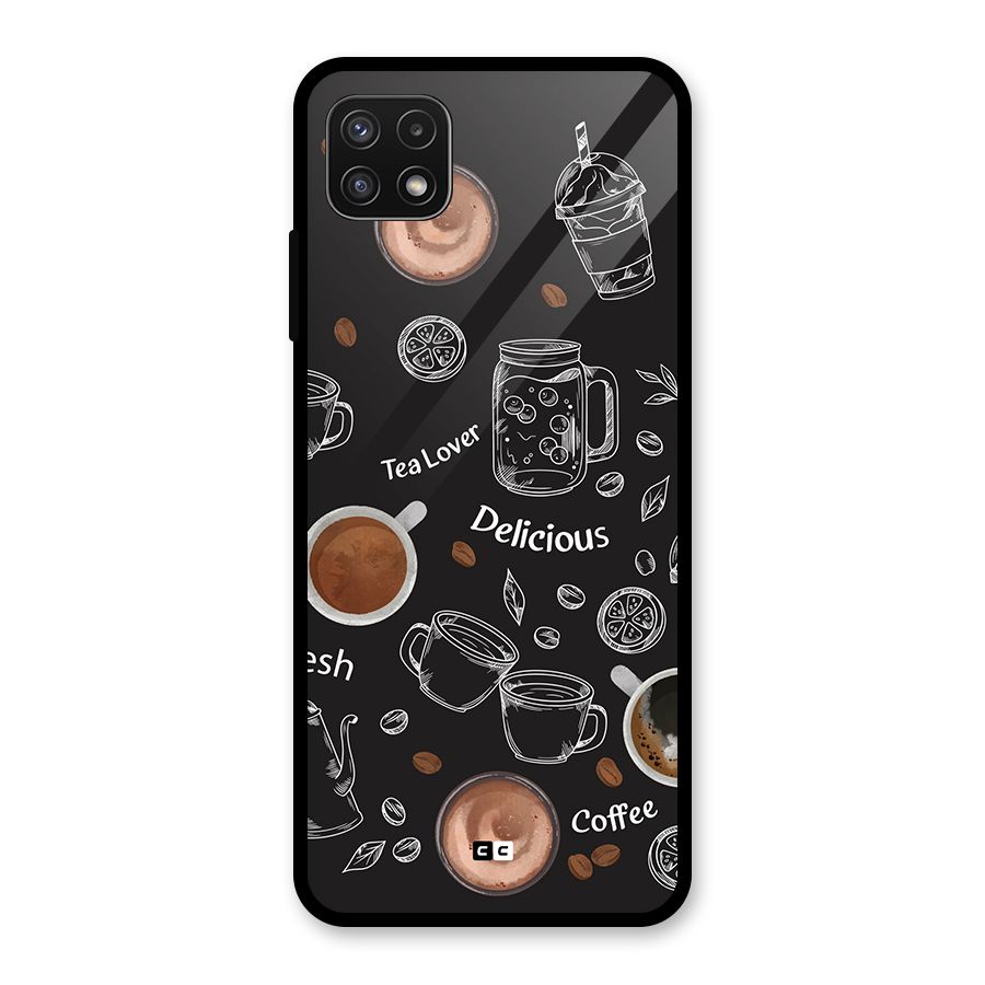 Tea And Coffee Mixture Glass Back Case for Galaxy A22 5G