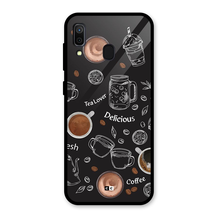 Tea And Coffee Mixture Glass Back Case for Galaxy A30