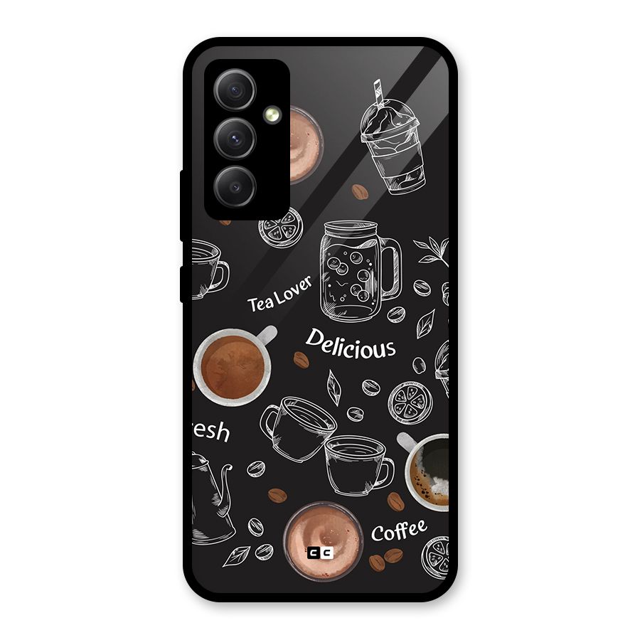 Tea And Coffee Mixture Glass Back Case for Galaxy A34