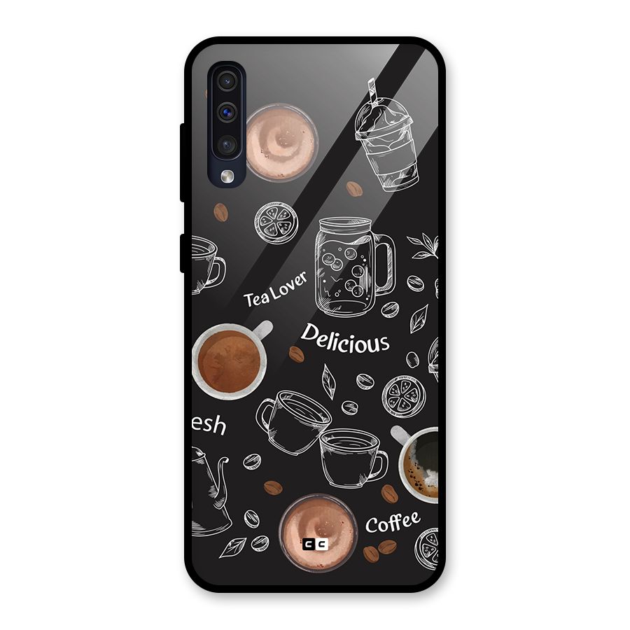 Tea And Coffee Mixture Glass Back Case for Galaxy A50