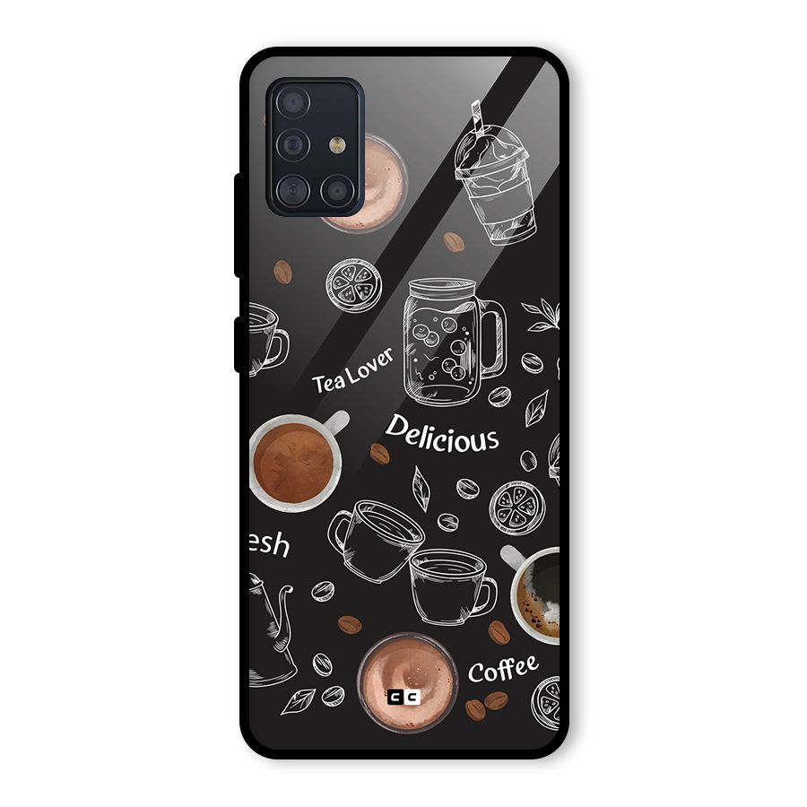 Tea And Coffee Mixture Glass Back Case for Galaxy A51