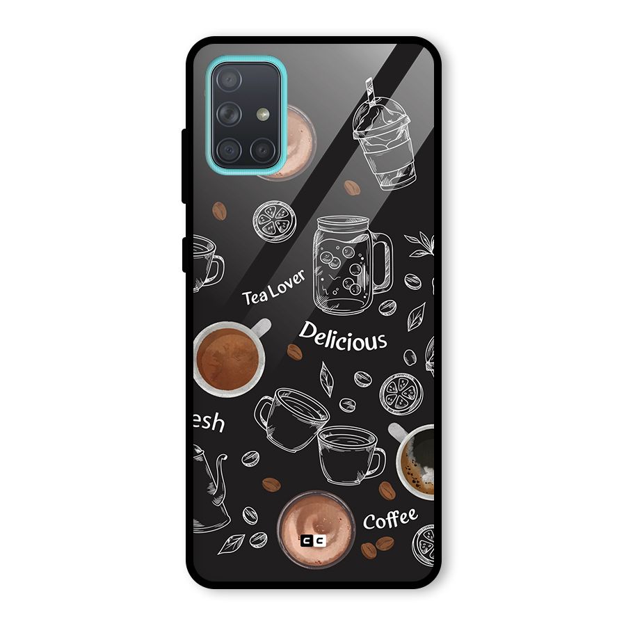 Tea And Coffee Mixture Glass Back Case for Galaxy A71