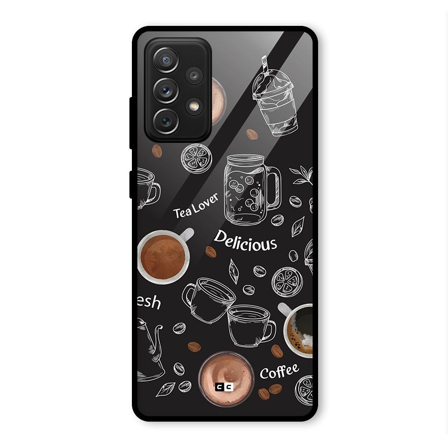 Tea And Coffee Mixture Glass Back Case for Galaxy A72