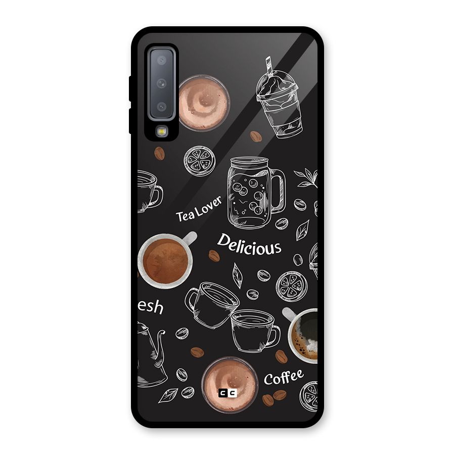 Tea And Coffee Mixture Glass Back Case for Galaxy A7 (2018)