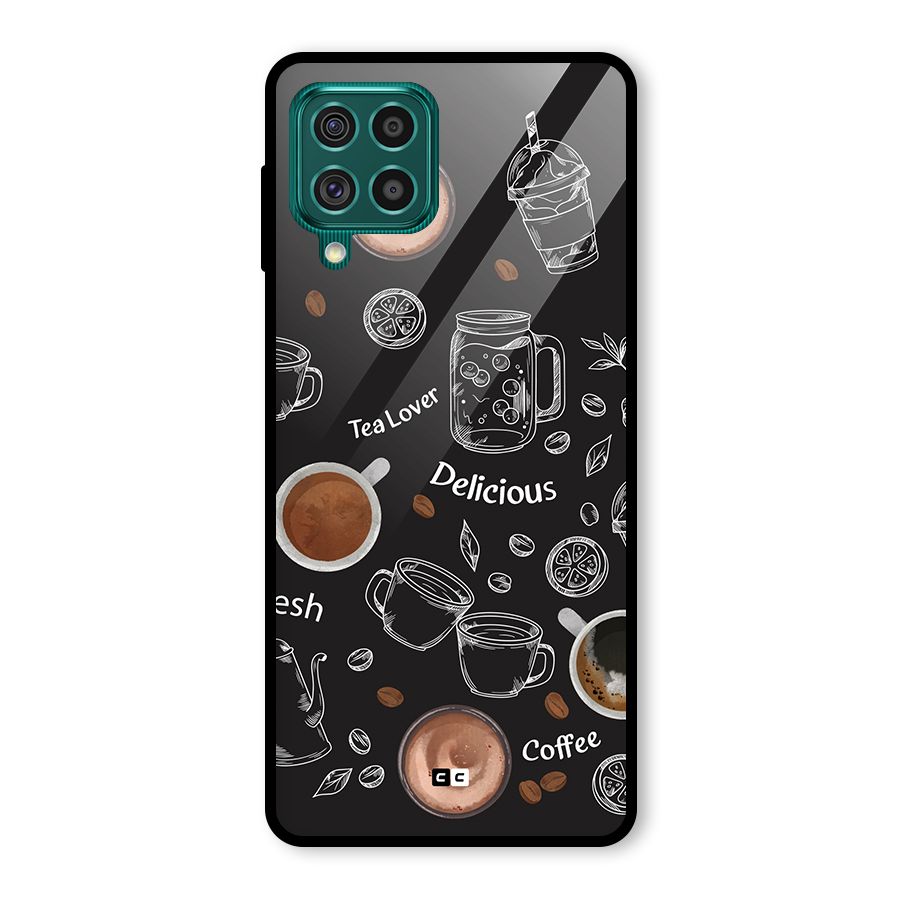 Tea And Coffee Mixture Glass Back Case for Galaxy F62