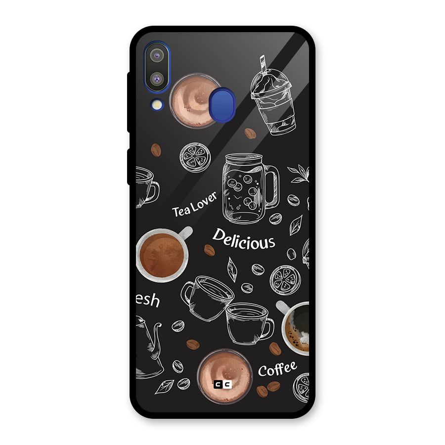 Tea And Coffee Mixture Glass Back Case for Galaxy M20