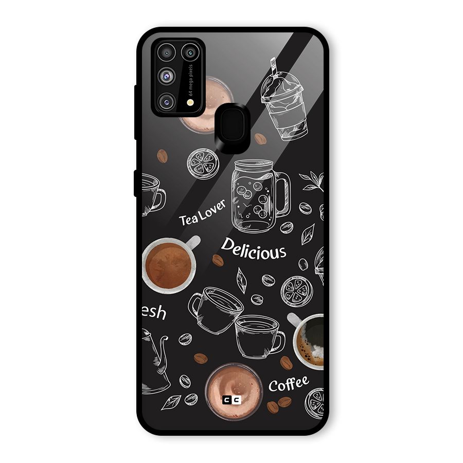 Tea And Coffee Mixture Glass Back Case for Galaxy M31