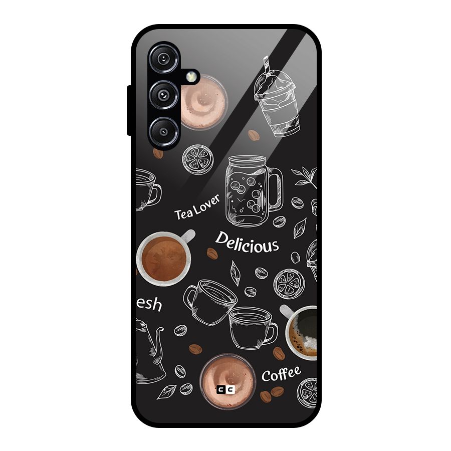 Tea And Coffee Mixture Glass Back Case for Galaxy M34 5G
