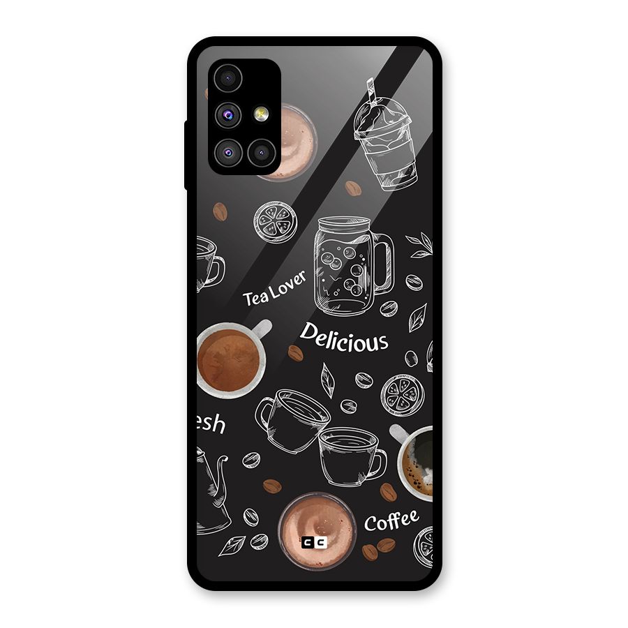 Tea And Coffee Mixture Glass Back Case for Galaxy M51