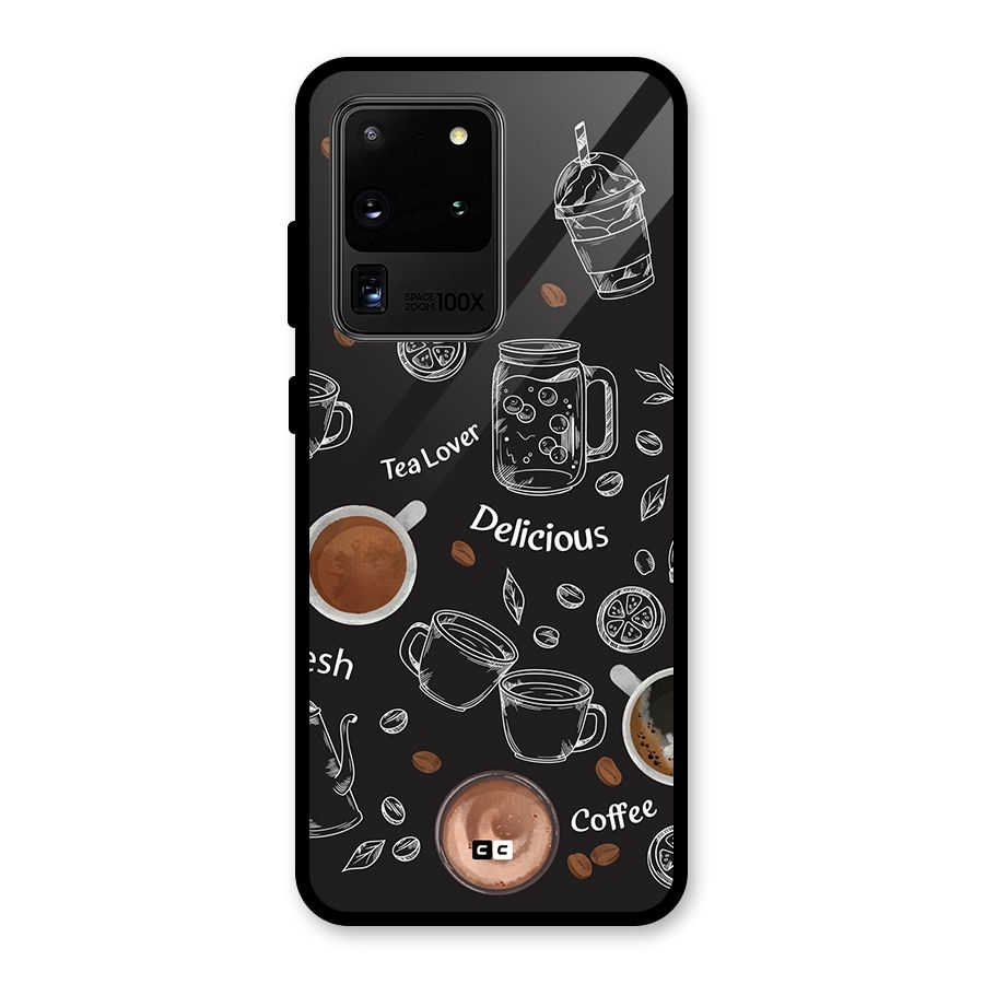Tea And Coffee Mixture Glass Back Case for Galaxy S20 Ultra