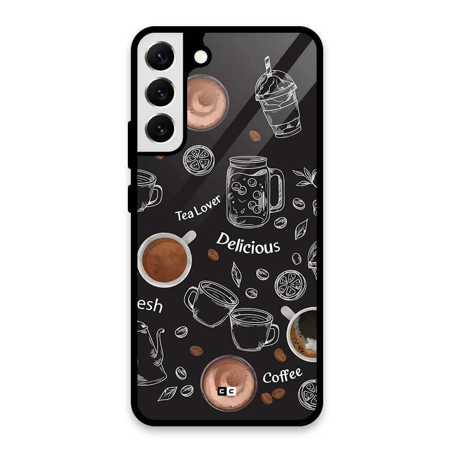Tea And Coffee Mixture Glass Back Case for Galaxy S22 Plus 5G
