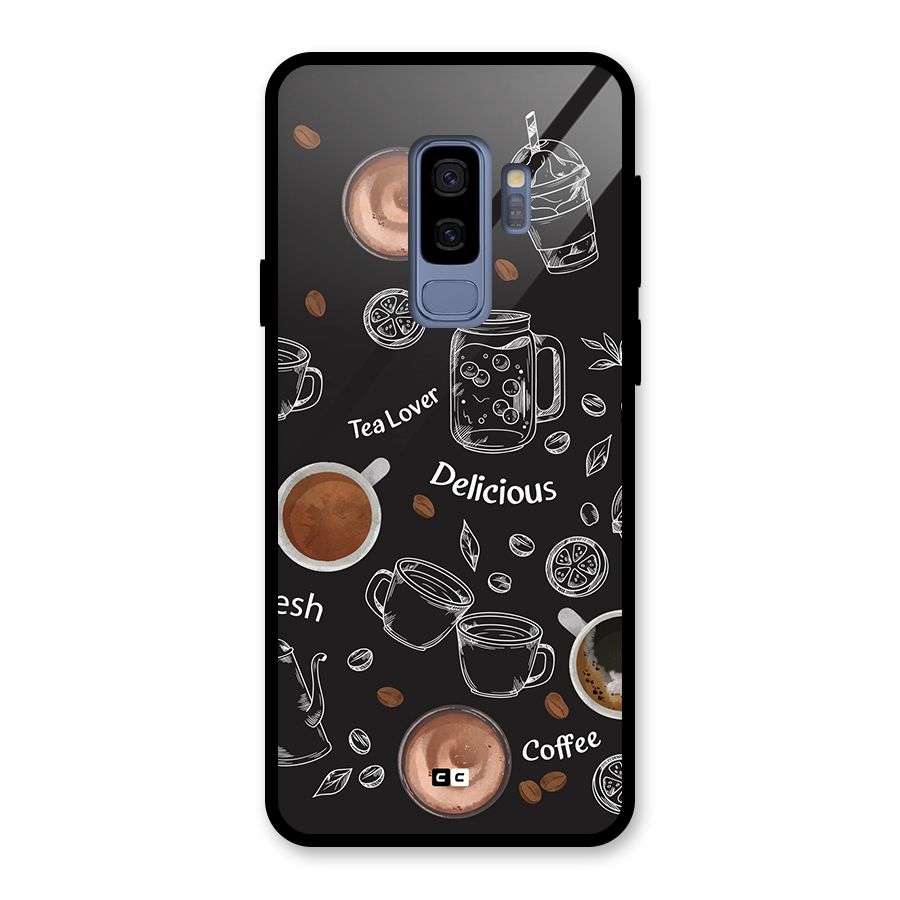 Tea And Coffee Mixture Glass Back Case for Galaxy S9 Plus