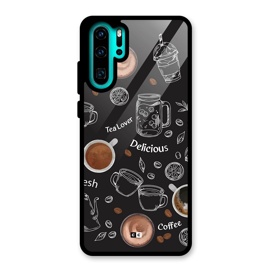 Tea And Coffee Mixture Glass Back Case for Huawei P30 Pro