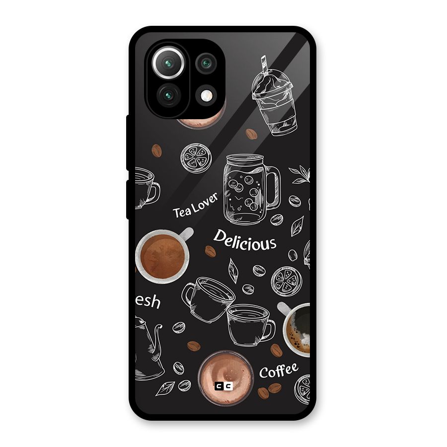 Tea And Coffee Mixture Glass Back Case for Mi 11 Lite