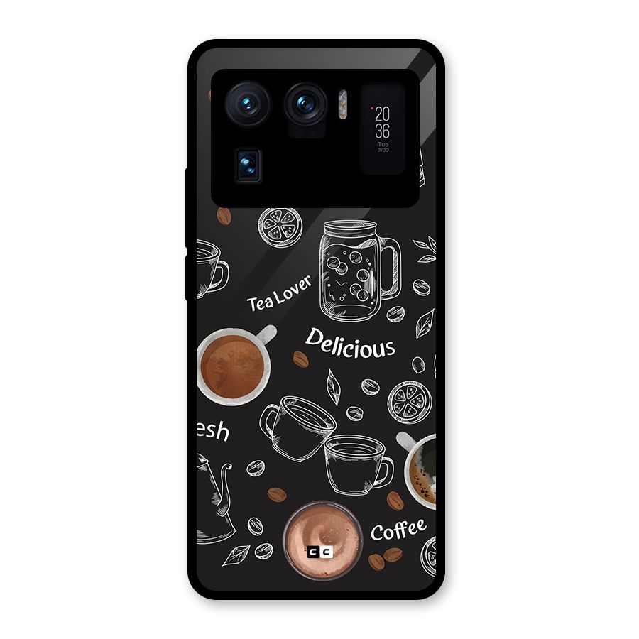Tea And Coffee Mixture Glass Back Case for Mi 11 Ultra