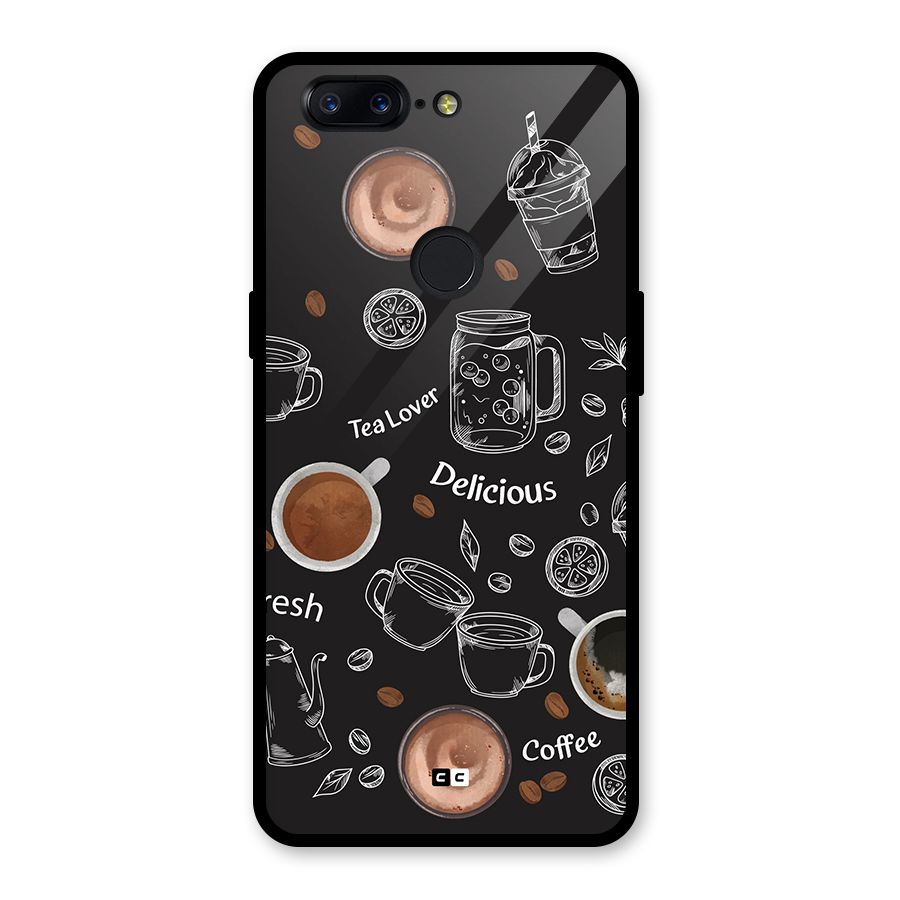 Tea And Coffee Mixture Glass Back Case for OnePlus 5T