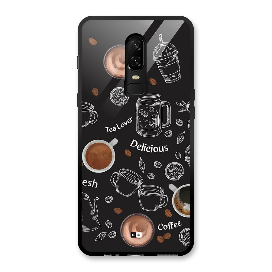 Tea And Coffee Mixture Glass Back Case for OnePlus 6