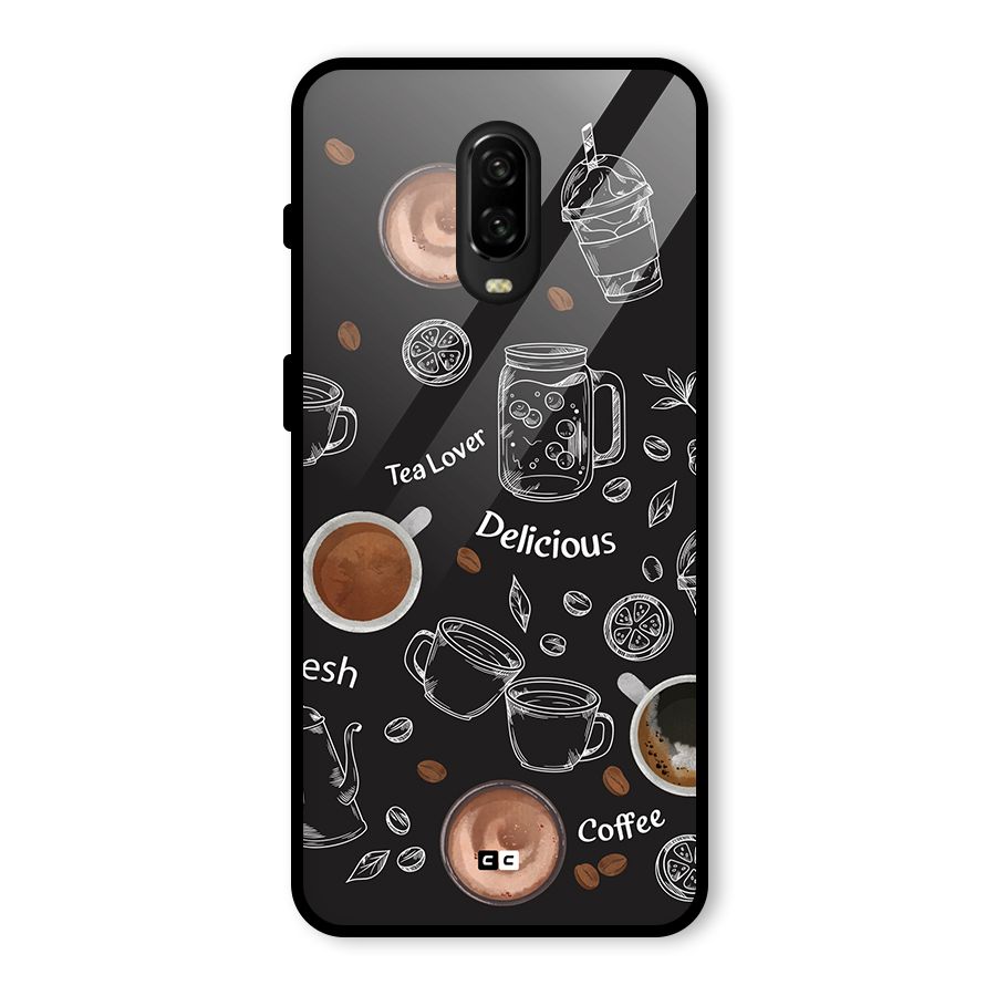 Tea And Coffee Mixture Glass Back Case for OnePlus 6T