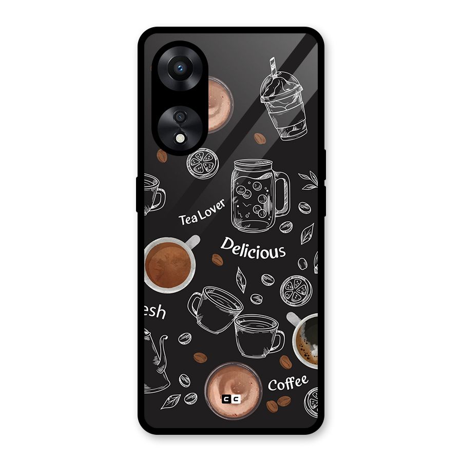 Tea And Coffee Mixture Glass Back Case for Oppo A78