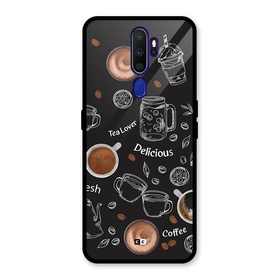 Tea And Coffee Mixture Glass Back Case for Oppo A9 (2020)