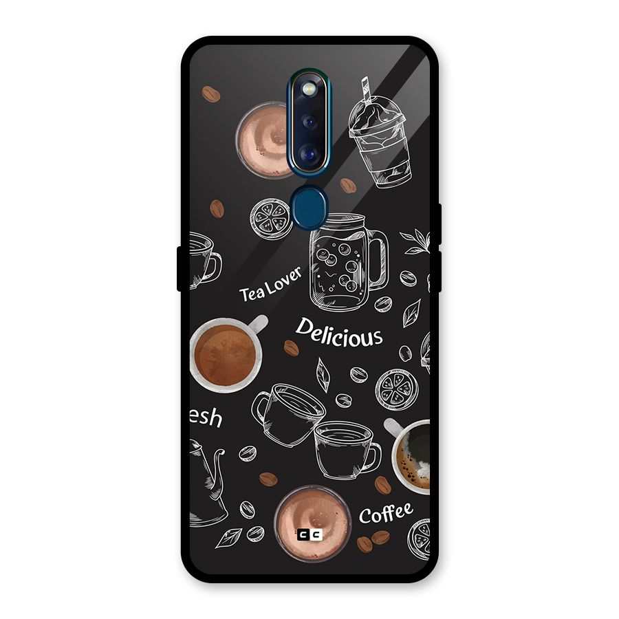 Tea And Coffee Mixture Glass Back Case for Oppo F11 Pro
