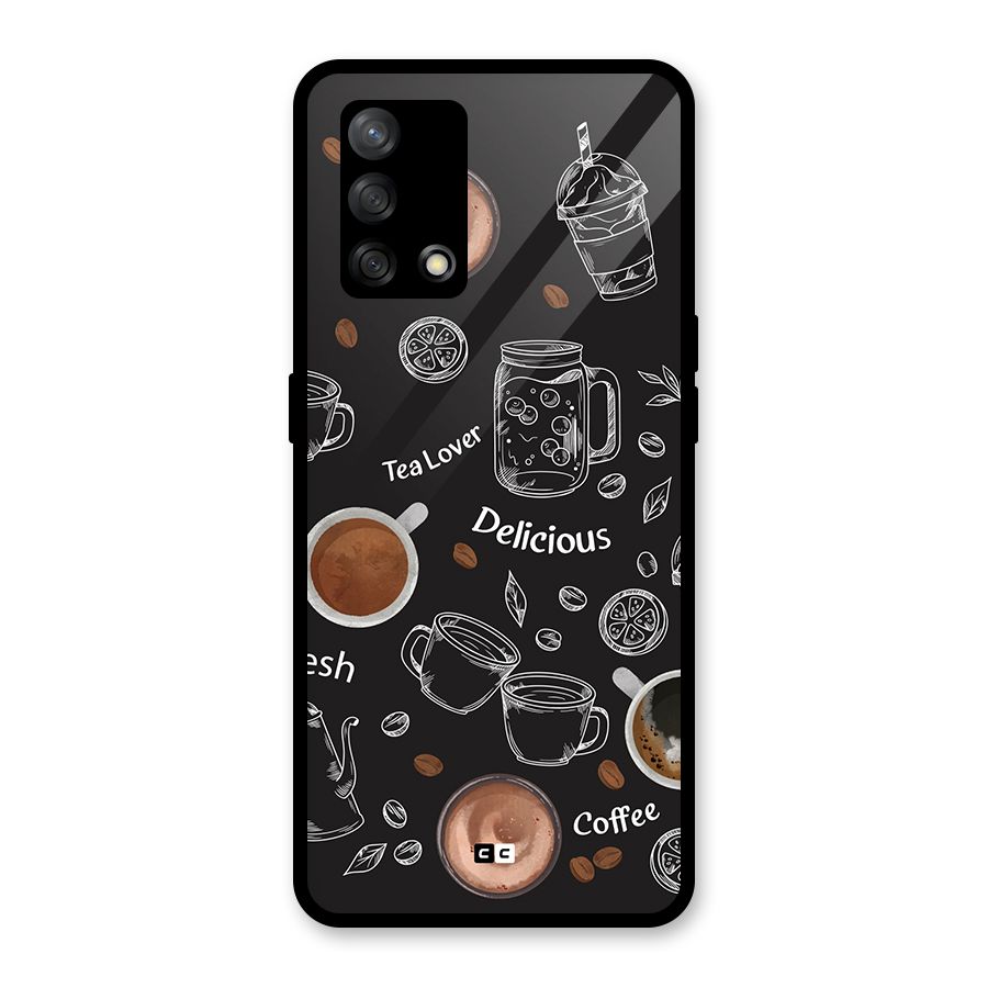 Tea And Coffee Mixture Glass Back Case for Oppo F19s