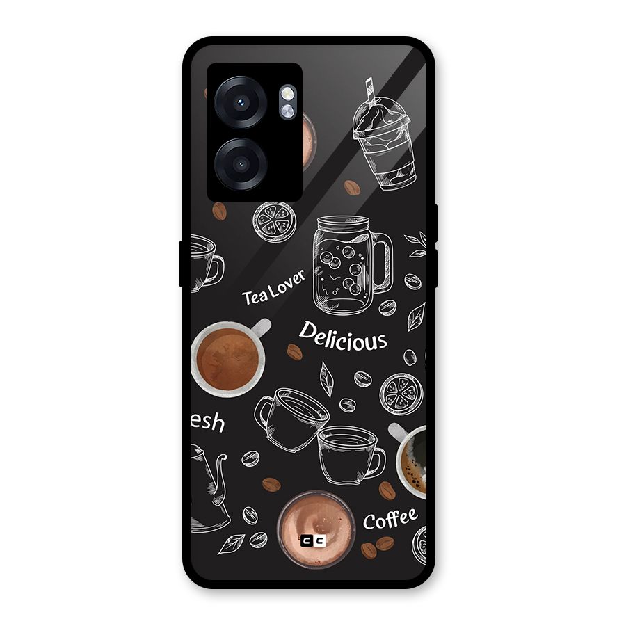 Tea And Coffee Mixture Glass Back Case for Oppo K10 (5G)