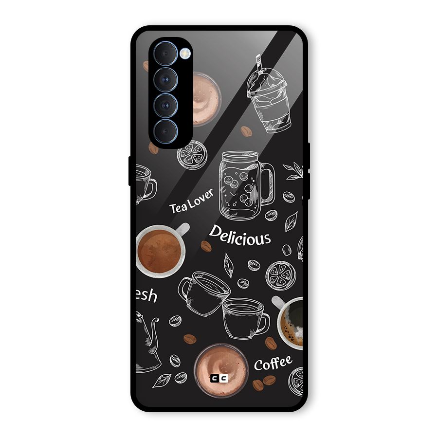 Tea And Coffee Mixture Glass Back Case for Oppo Reno4 Pro