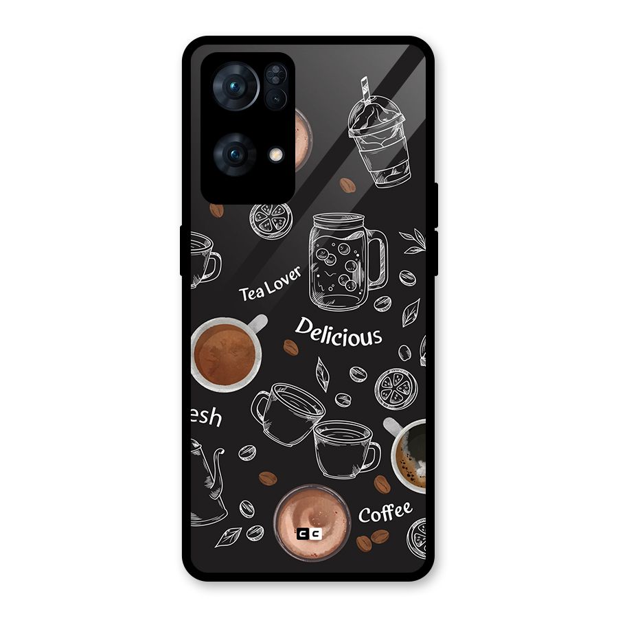 Tea And Coffee Mixture Glass Back Case for Oppo Reno7 Pro 5G