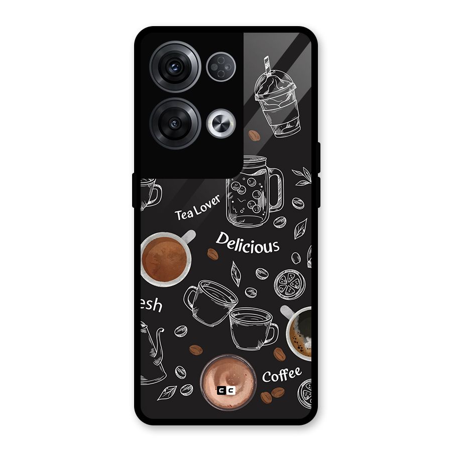 Tea And Coffee Mixture Glass Back Case for Oppo Reno8 Pro 5G