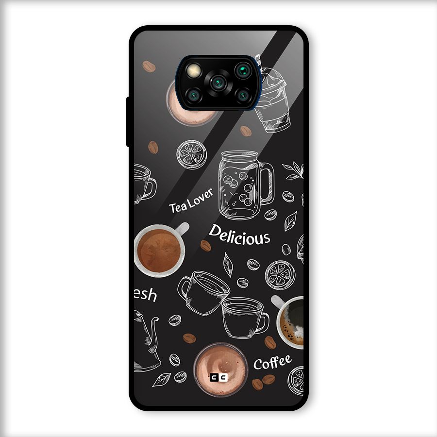 Tea And Coffee Mixture Glass Back Case for Poco X3