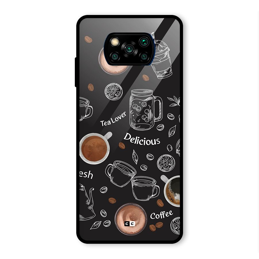 Tea And Coffee Mixture Glass Back Case for Poco X3 Pro