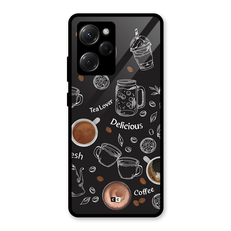 Tea And Coffee Mixture Glass Back Case for Poco X5 Pro