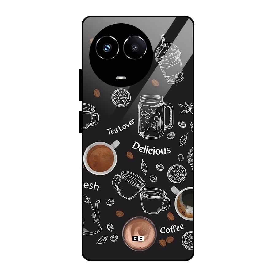 Tea And Coffee Mixture Glass Back Case for Realme 11X