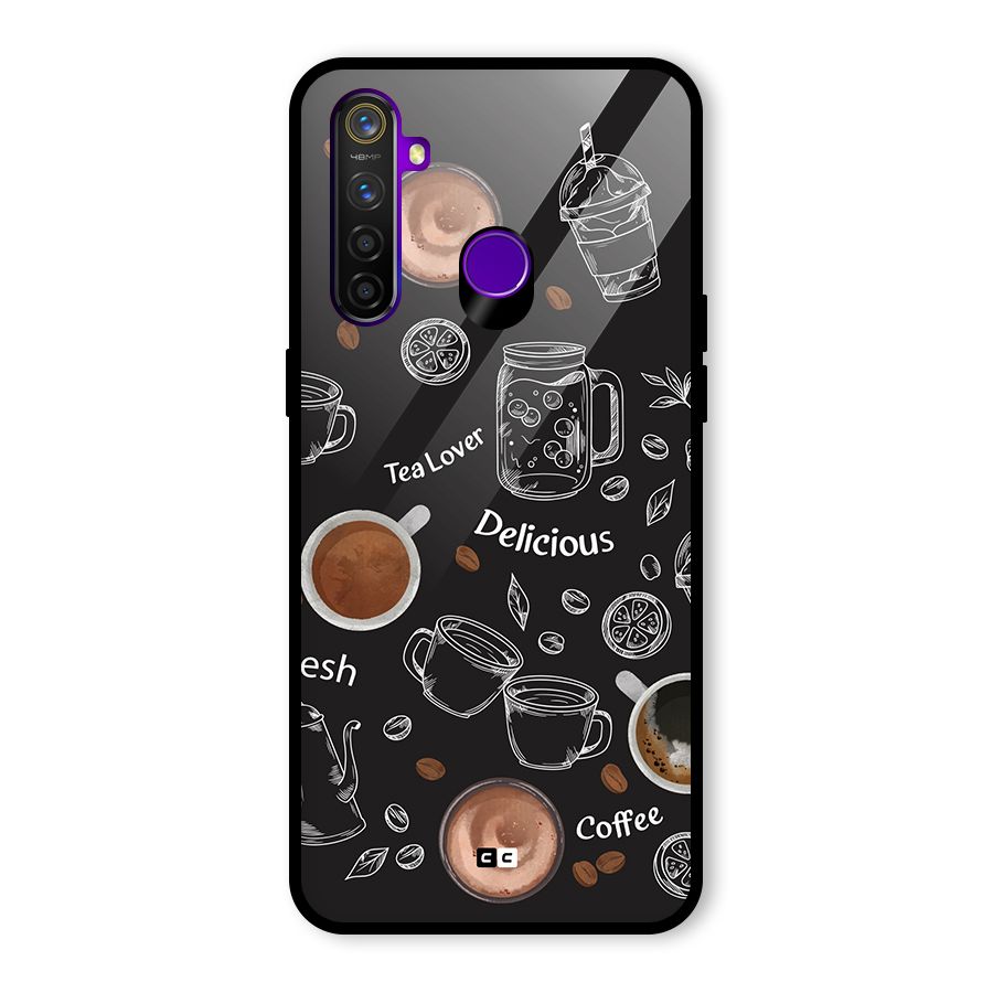 Tea And Coffee Mixture Glass Back Case for Realme 5 Pro