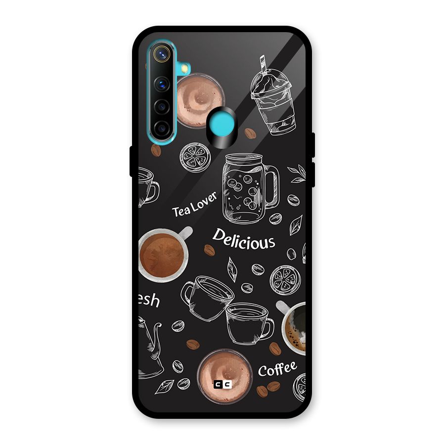 Tea And Coffee Mixture Glass Back Case for Realme 5i