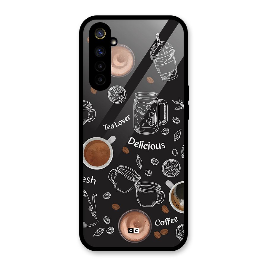 Tea And Coffee Mixture Glass Back Case for Realme 6