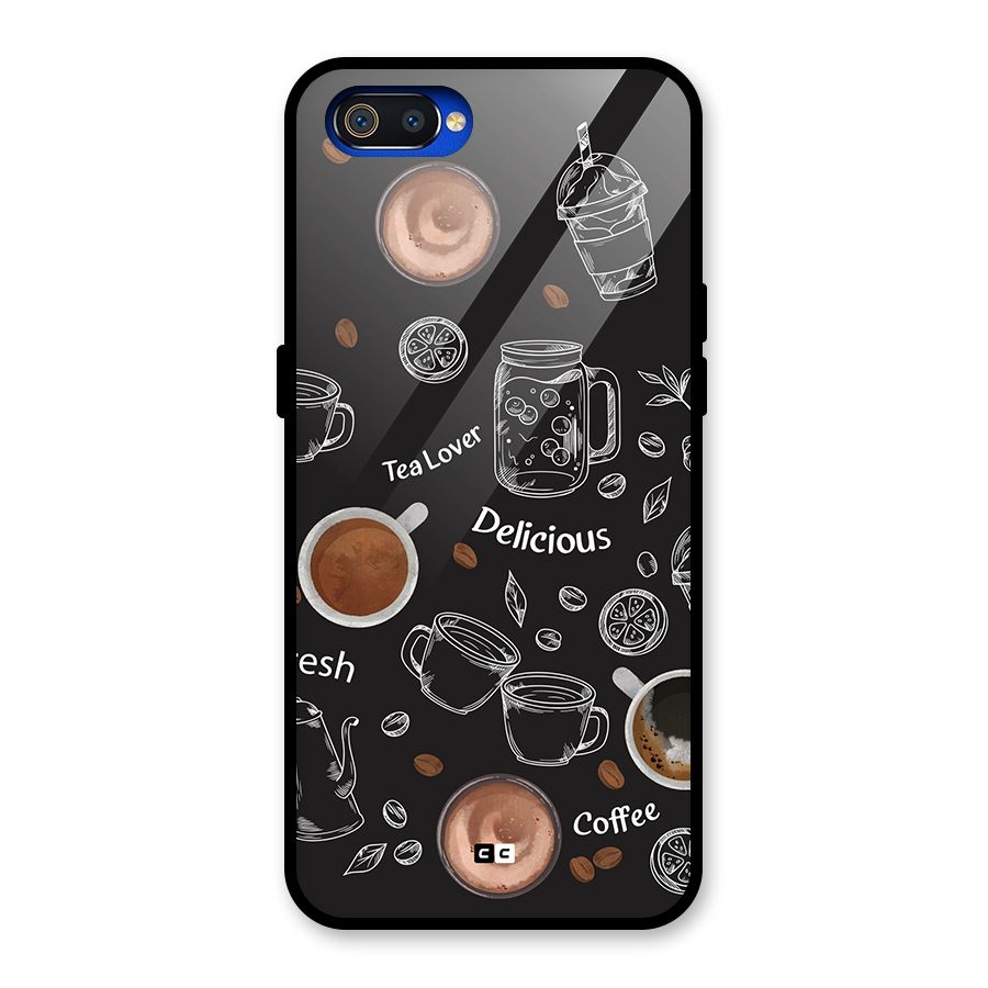 Tea And Coffee Mixture Glass Back Case for Realme C2