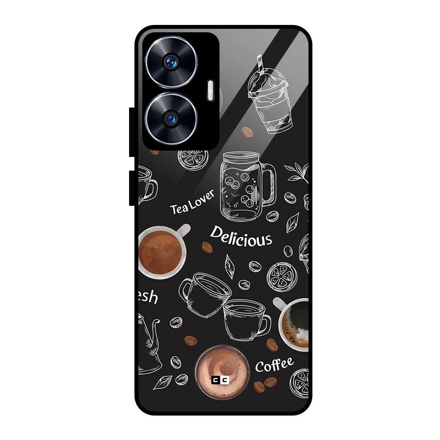 Tea And Coffee Mixture Glass Back Case for Realme Narzo N55