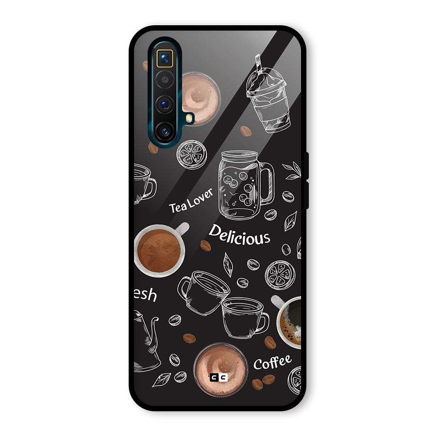 Tea And Coffee Mixture Glass Back Case for Realme X3