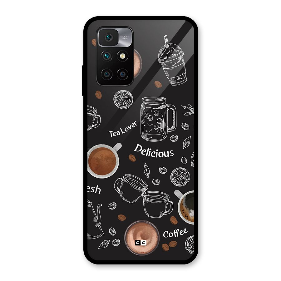 Tea And Coffee Mixture Glass Back Case for Redmi 10 Prime