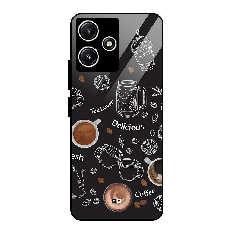 Tea And Coffee Mixture Glass Back Case for Redmi 12 5G