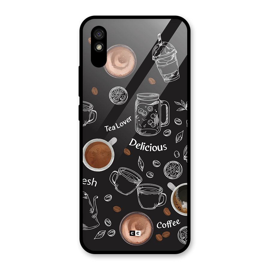 Tea And Coffee Mixture Glass Back Case for Redmi 9A