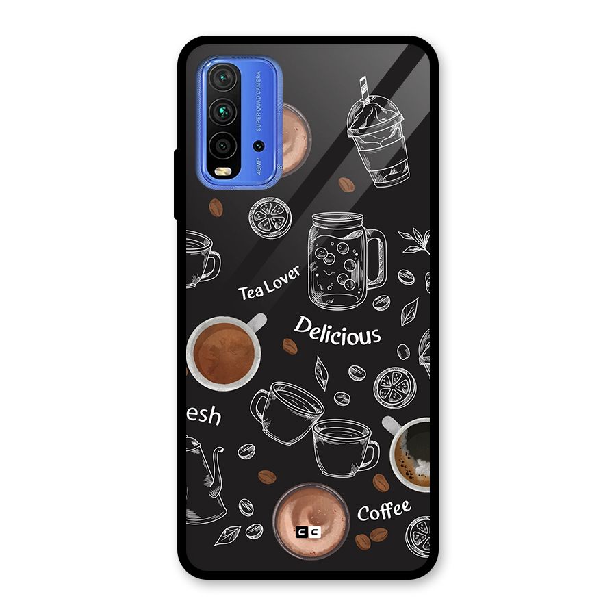 Tea And Coffee Mixture Glass Back Case for Redmi 9 Power