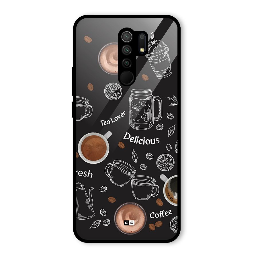Tea And Coffee Mixture Glass Back Case for Redmi 9 Prime
