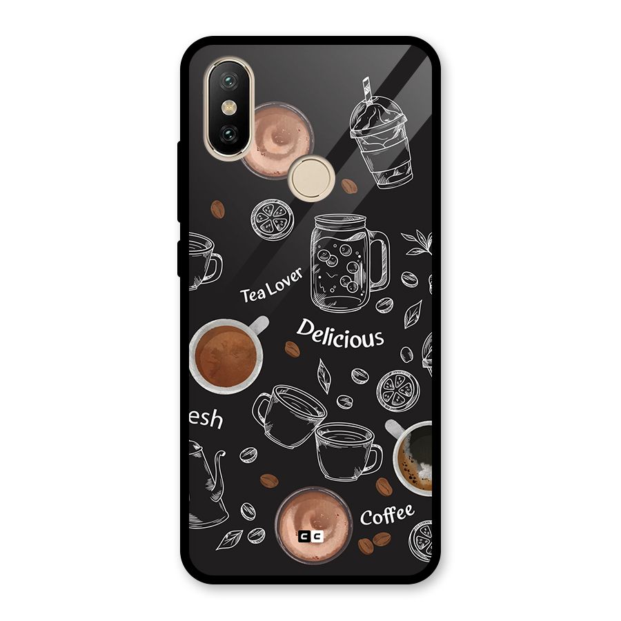 Tea And Coffee Mixture Glass Back Case for Redmi A2